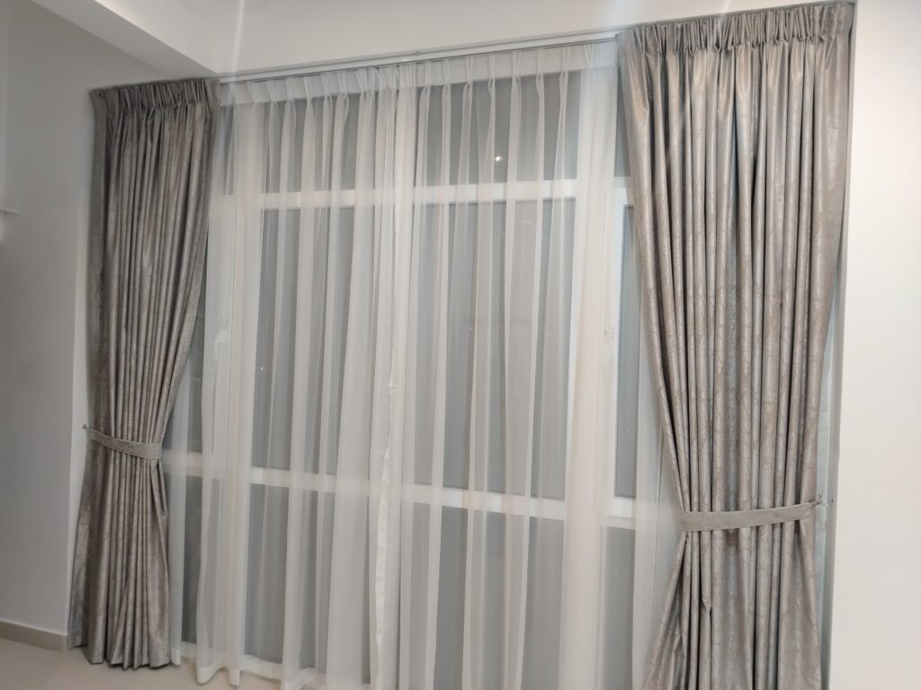 Custom-made fabric curtains installed in Abu Dhabi home, designed to fit windows perfectly-vivid curtains