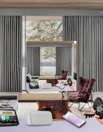 Motorized blackout curtains in Abu Dhabi for homes and offices, offering convenient automated light control and privacy