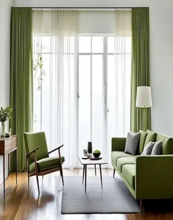Modern loop curtains in Abu Dhabi installed in a stylish living room-vivid curtains