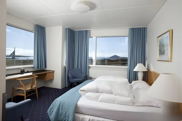 Colorful and elegant vivid curtains installed in a modern living room in Abu Dhabi