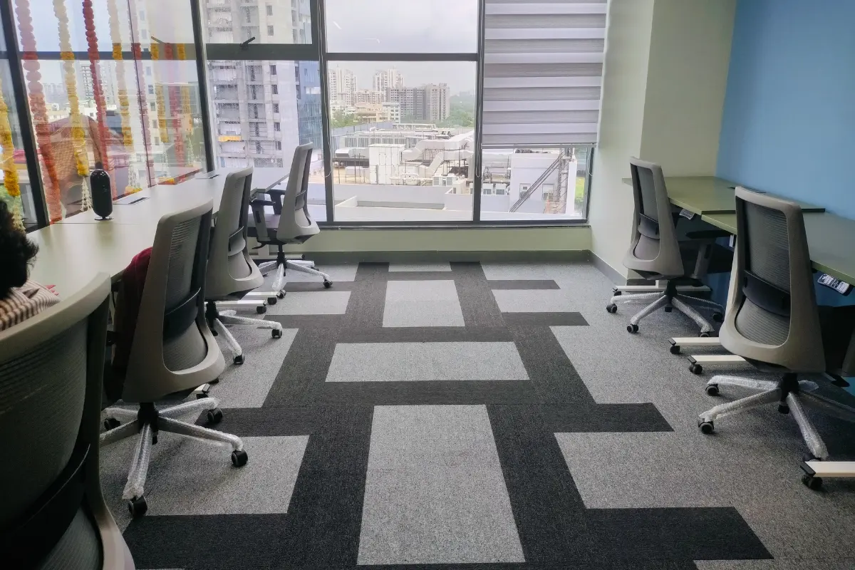 Modern office carpet solutions in Abu Dhabi with durable commercial carpet flooring installed for professional workspaces